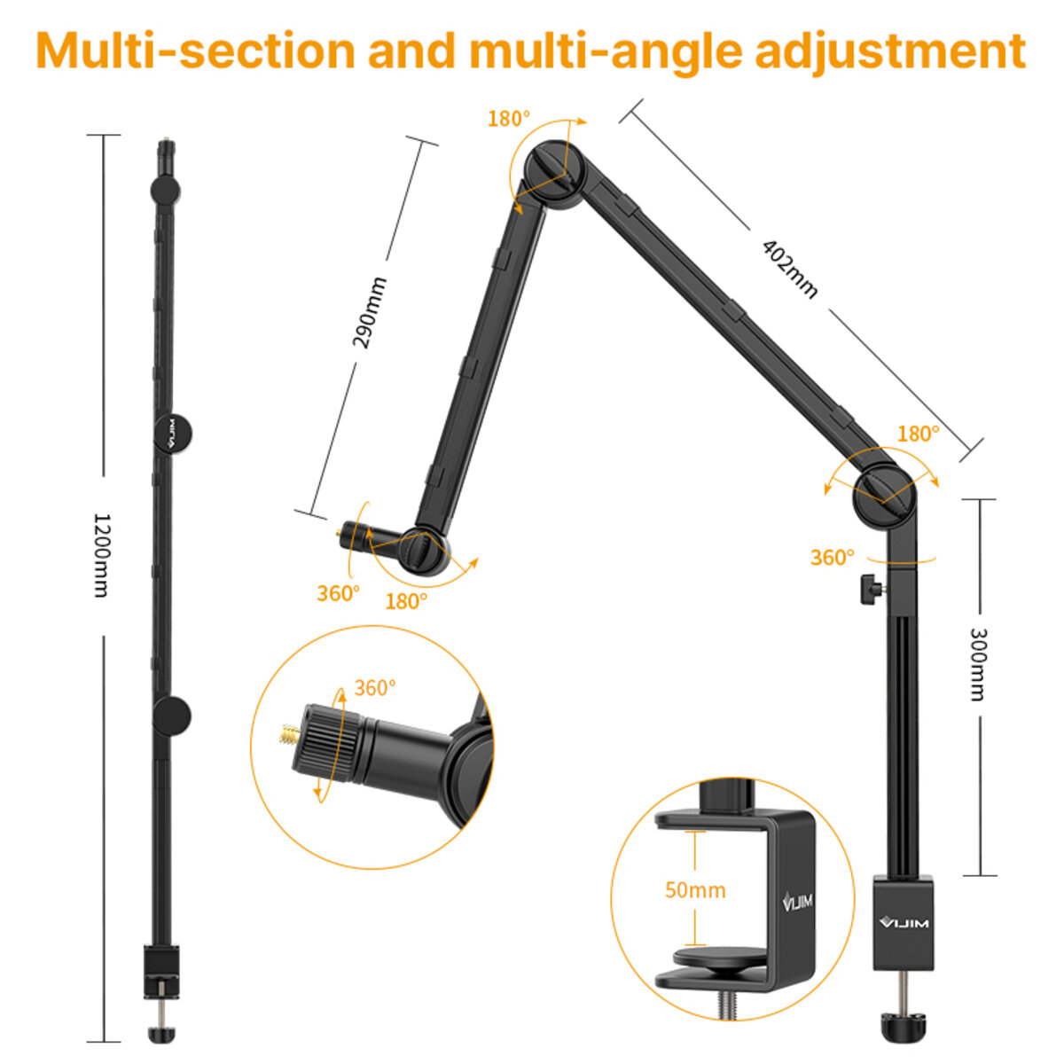 Штатив-тримач Ulanzi Vijim microphone boom arm (UV-2806 LS24)