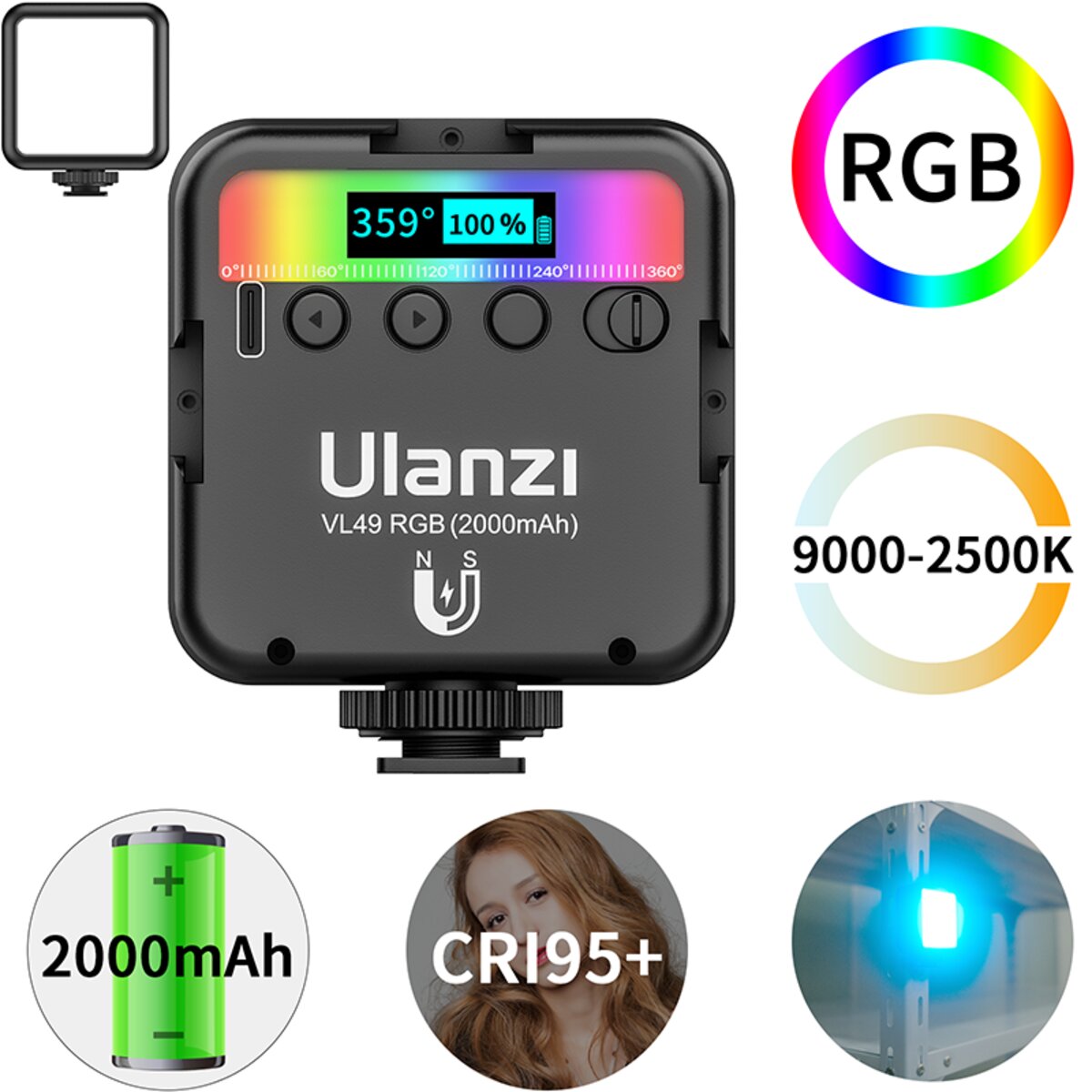 Відеосвітло Ulanzi Vijim RGB Light Black (UV-2287 VL49 RGB)