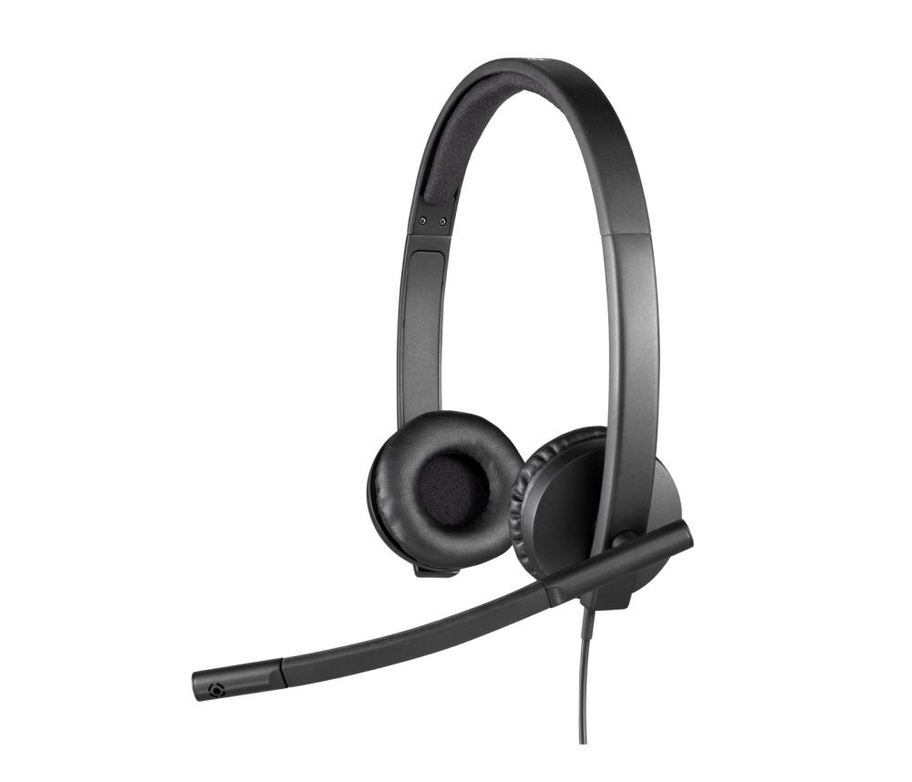 Головні дротові навушники накладні з вбудованим мікрофоном LOGITECH H570e Corded Stereo USB Headset (Teams version) - BLACK - EMEA28-935 - USB-A