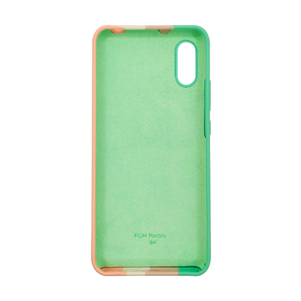 Чехол Silicone Cover Full Rainbow для Xiaomi Redmi 9a Green/Pink