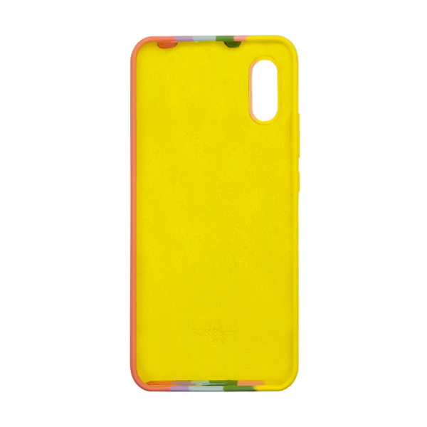 Чехол Silicone Cover Full Rainbow для Xiaomi Redmi 9a Yellow/Pink