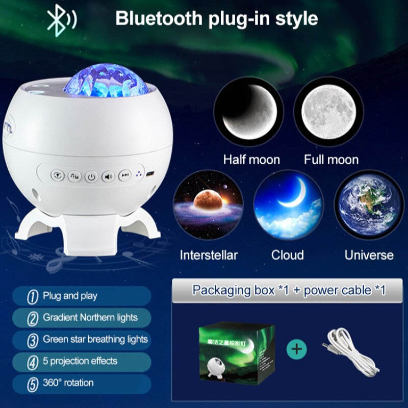 Проектор-нічник Magic Star E12B 2400 mAh with Bluetooth White