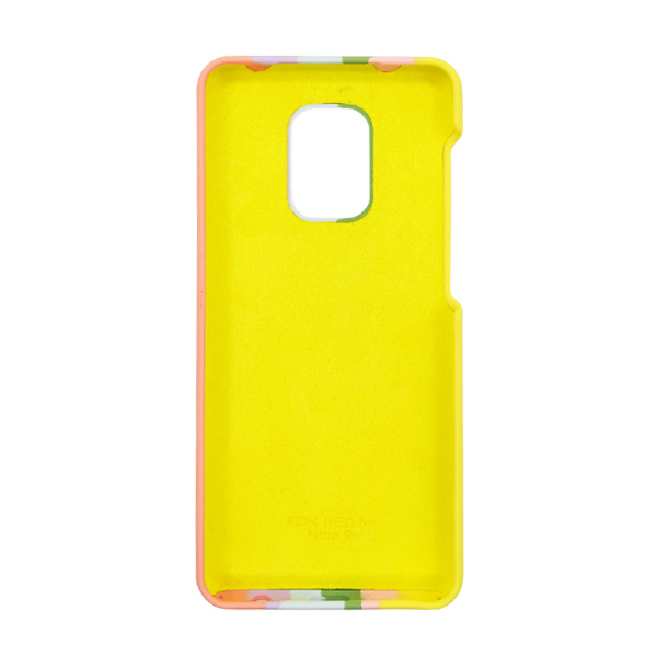 Чохол Silicone Cover Full Rainbow для Xiaomi Redmi Note 9s/Note 9 Pro/Note 9 Pro Max Yellow/Pink