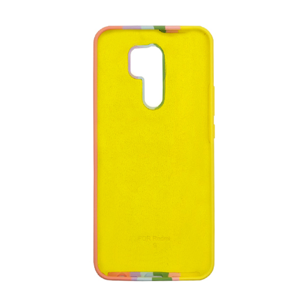 Чехол Silicone Cover Full Rainbow для Xiaomi Redmi 9 Yellow/Pink