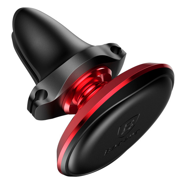 Автотримач для телефона магнітний Baseus Car Holder Magnetic Air Vent Mount Holder with cable clip Red (SUGX-A09)