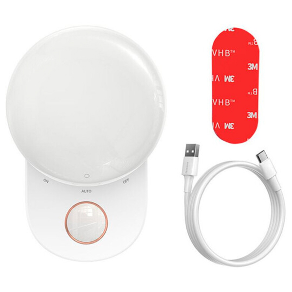 Нічник Baseus Full Moon Human Body Induction Night Light White (DGFM-02)