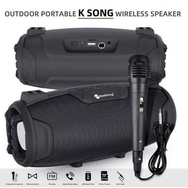 Портативная Bluetooth колонка New Rixing NR3026M + микрофон Black