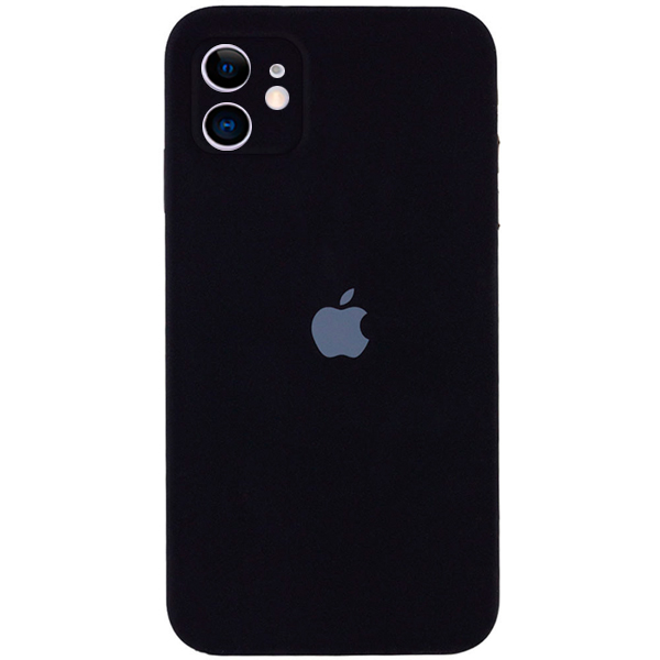 Чехол Soft Touch для Apple iPhone 11 Black with Camera Lens Protection Square