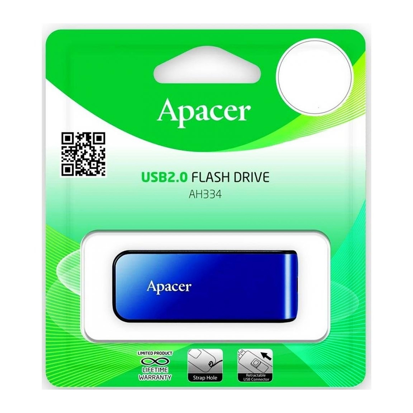 Флешка Apacer 16Gb AH334 Blue USB 2.0