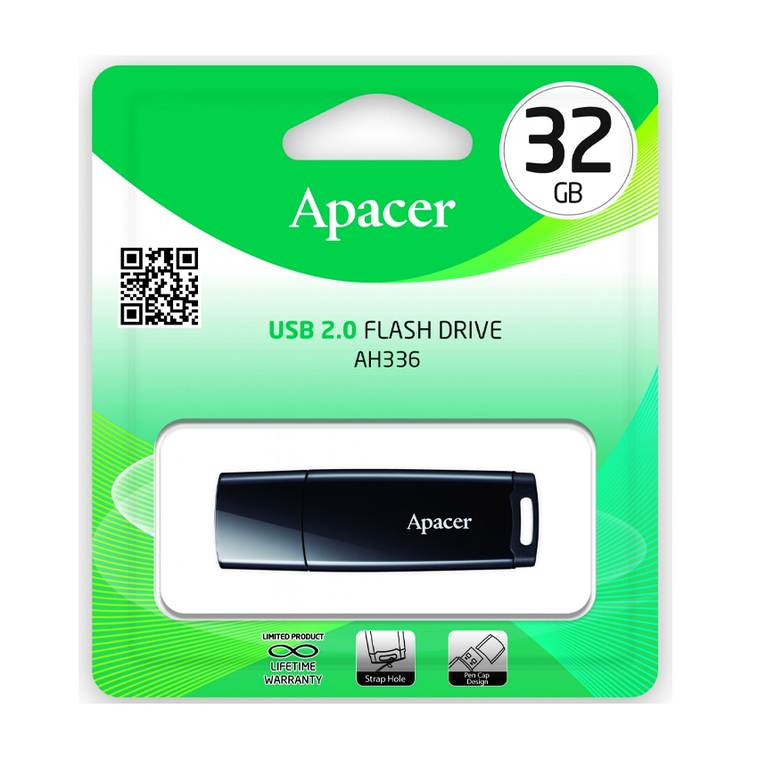 Флешка Apacer 32Gb AH336 Black USB 2.0