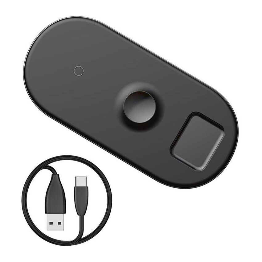 Беспроводное зарядное устройство Baseus Smart 3 in 1 Watch/iPhone/Airpods 18W Black