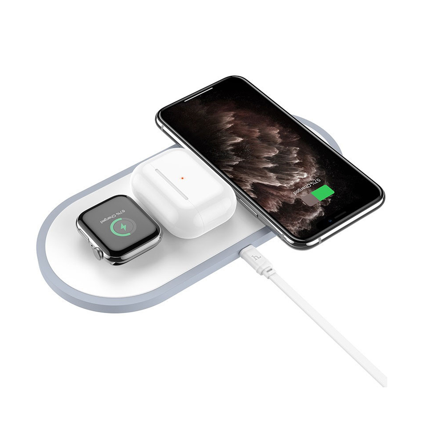 Беспроводное зарядное устройство Hoco CW24 3 in 1 Watch/iPhone/Airpods 10W White