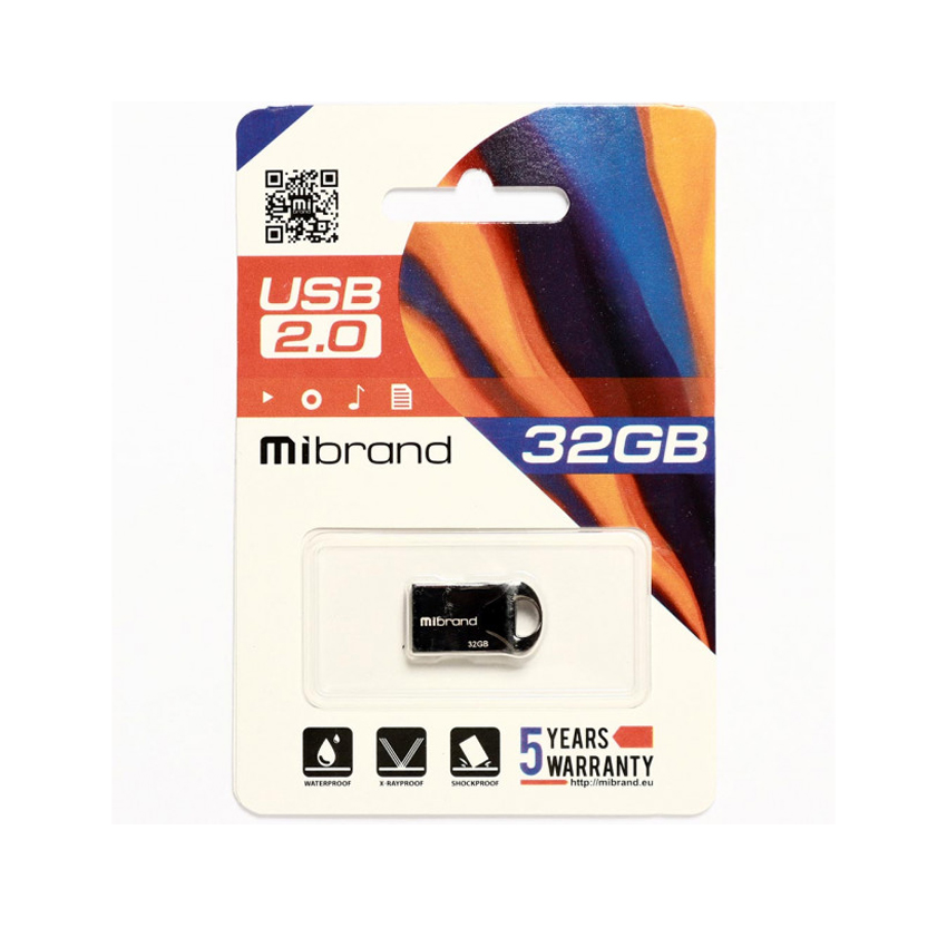 Флешка Mibrand 32GB Hawk USB 2.0 Black (MI2.0/HA32M1B)