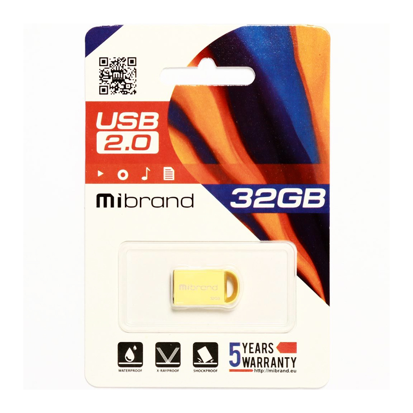 Флешка Mibrand 32Gb Iynx Gold USB 2.0