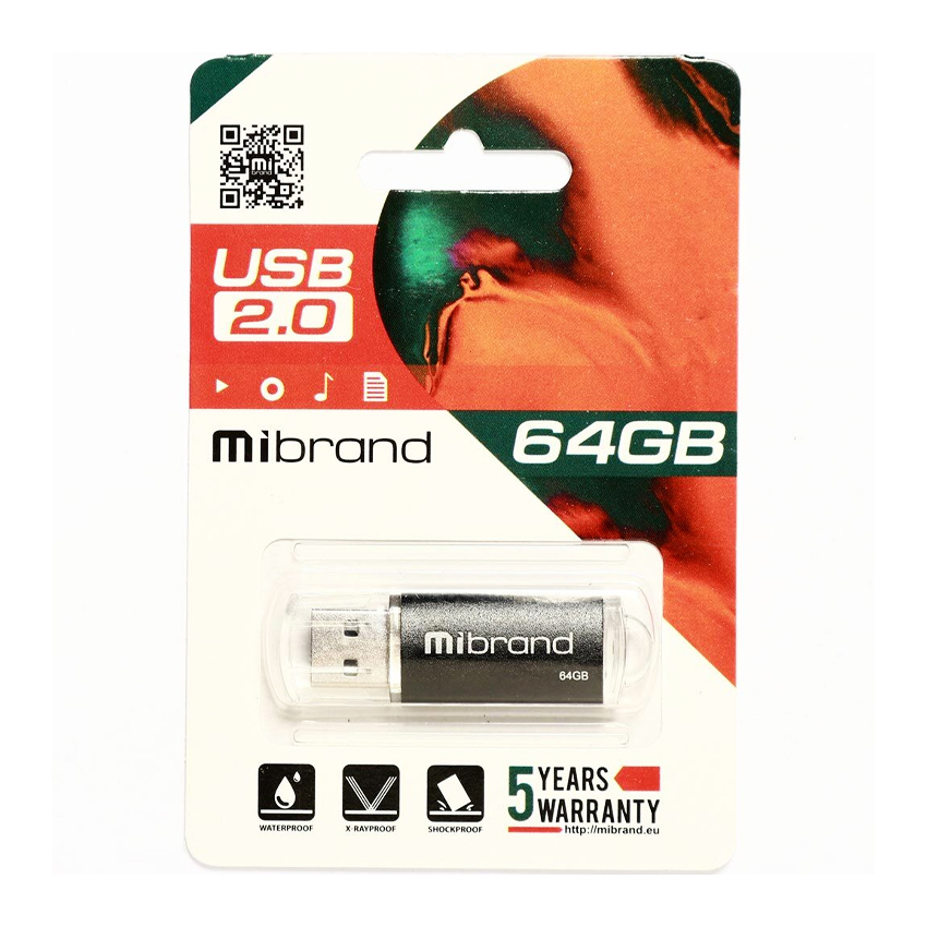 Флешка Mibrand 64GB Cougar USB 2.0 Black (MI2.0/CU64P1B)