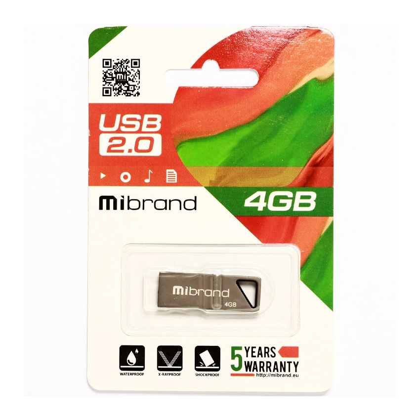 Флешка Mibrand 4GB Stingray USB 2.0 Grey (MI2.0/ST4U5G)