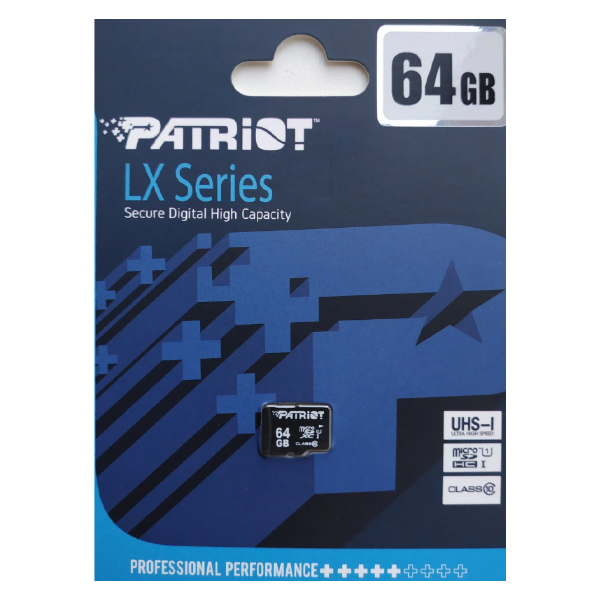 Карта памяти PATRIOT 64 GB microSDXC UHS-I LX PSF64GMDC10