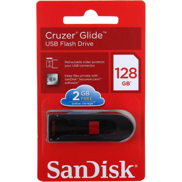 Флешка SanDisk 128 GB Cruzer Glide USB 3.0 Black (SDCZ600-128G-G35)