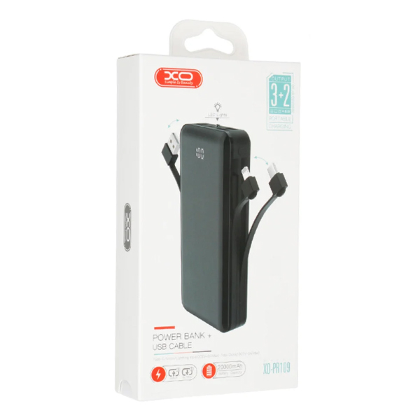 Зовнішній акумулятор XO PR109 (20000mAh) Black