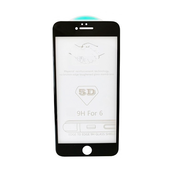 Захисне скло для iPhone 6/6S 5D Black (тех.пак)