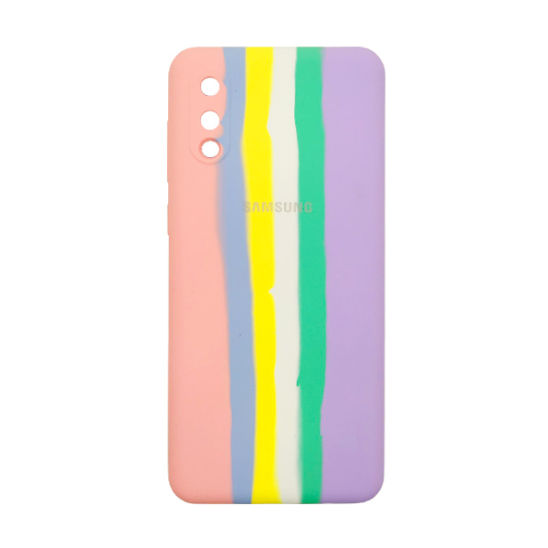 Чохол Silicone Cover Full Rainbow для Samsung A02-2021/A022 Pink/Lilac with Camera Lens