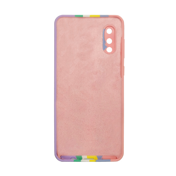 Чохол Silicone Cover Full Rainbow для Samsung A02-2021/A022 Pink/Lilac with Camera Lens