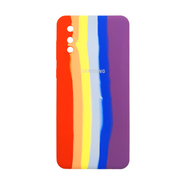 Чохол Silicone Cover Full Rainbow для Samsung  A02-2021/A022 Red/Violet with Camera Lens