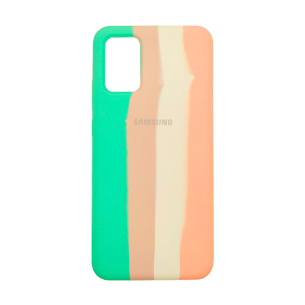 Чохол Silicone Cover Full Rainbow для Samsung A02s-2021/A025 Green/Pink