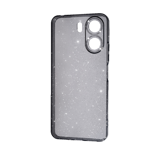 Чохол Silicon Shiny Case Xiaomi 13C/Poco C65 Glitter Clear/Black