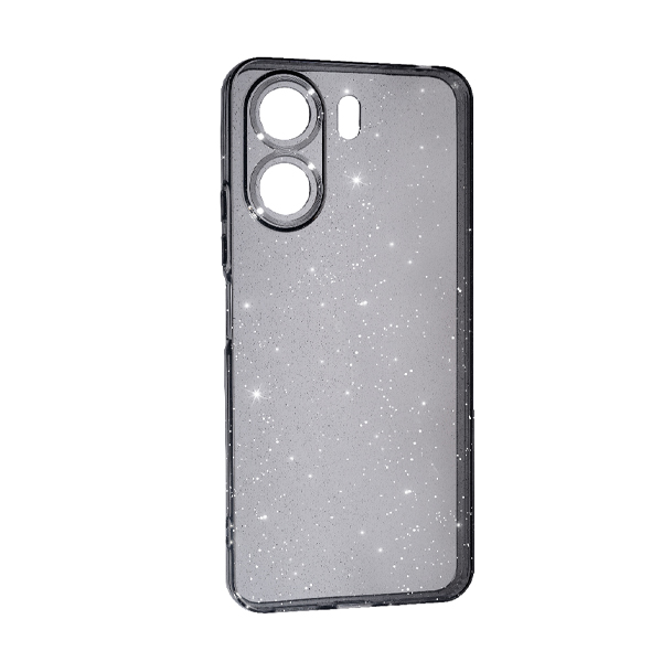 Чохол Silicon Shiny Case Xiaomi 13C/Poco C65 Glitter Clear/Black