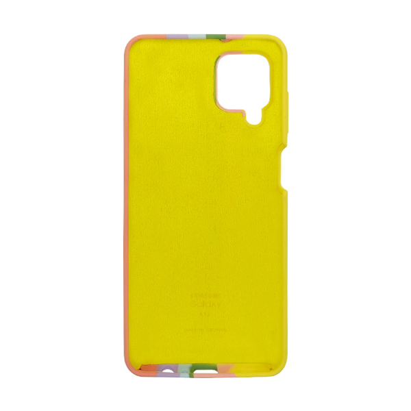 Чохол Silicone Cover Full Rainbow для Samsung A12-2021/A125 Yellow/Pink