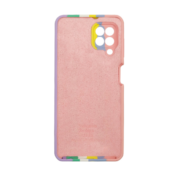 Чехол Silicone Cover Full Rainbow для Samsung A22-2021/M22-2021 Pink/Lilac with Camera Lens