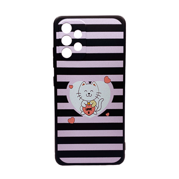 Чехол Wave Cute Case для Samsung A32-2021/A325 Black Kitty Love with Camera Lens