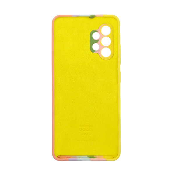 Чехол Silicone Cover Full Rainbow для Samsung A32-2021/A325 Yellow/Pink with Camera Lens