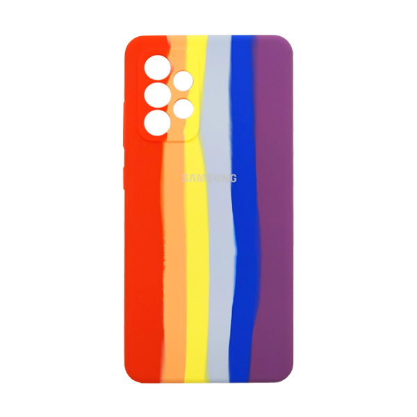 Чохол Silicone Cover Full Rainbow для Samsung A52/A525/A52S 5G/A528B Red/Violet with Camera Lens