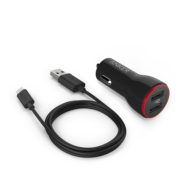 АЗУ Anker PowerDrive 2 V3 + кабель Micro USB 0.9м (B2310H11) Black