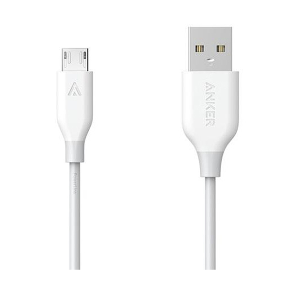 Кабель Anker Powerline USB 2.0 AM/MicroUSB White 1.8m (A8133H21)