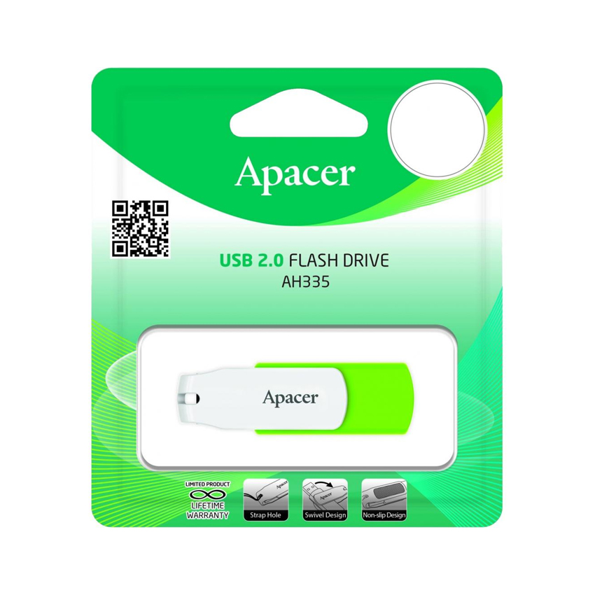 Флешка Apacer 64 Gb AH335 Green/White (AP64GAH335G-1)
