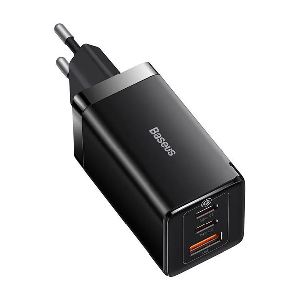 МЗП Baseus GaN5 Pro Fast Charger 2C+U 65W Black with Type-C to Type-C (CCGP120201)