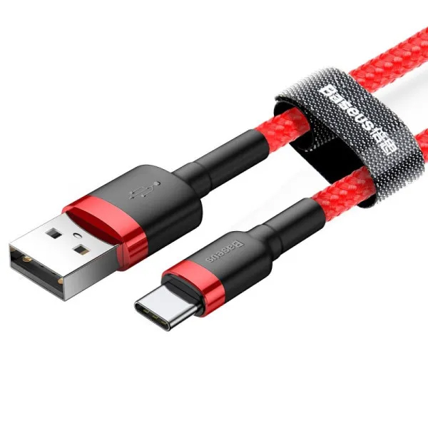 Кабель Baseus Cafule Cable USB Type-C 3A 1m Red (CATKLF-B09)