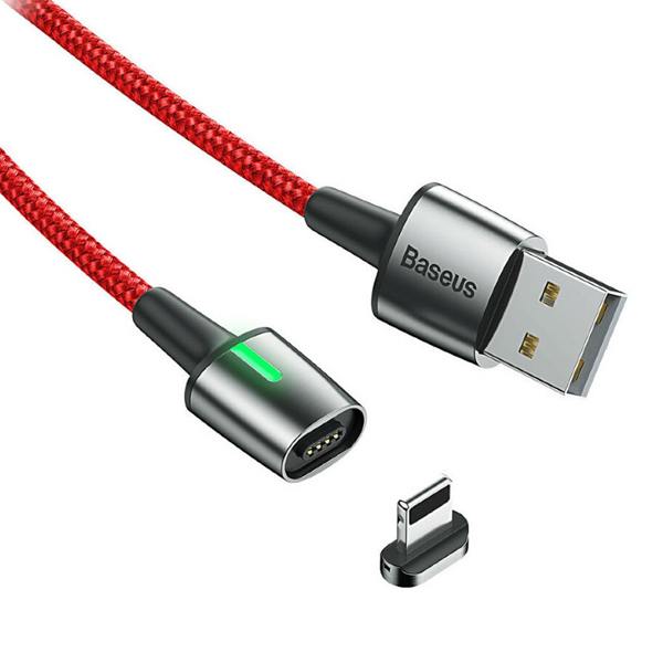 Кабель Baseus Zinc Magnetic Cable USB Lightning 2.4A 1m Red