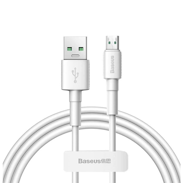 Кабель Baseus Mini Cable USB Micro USB 4A 1m White