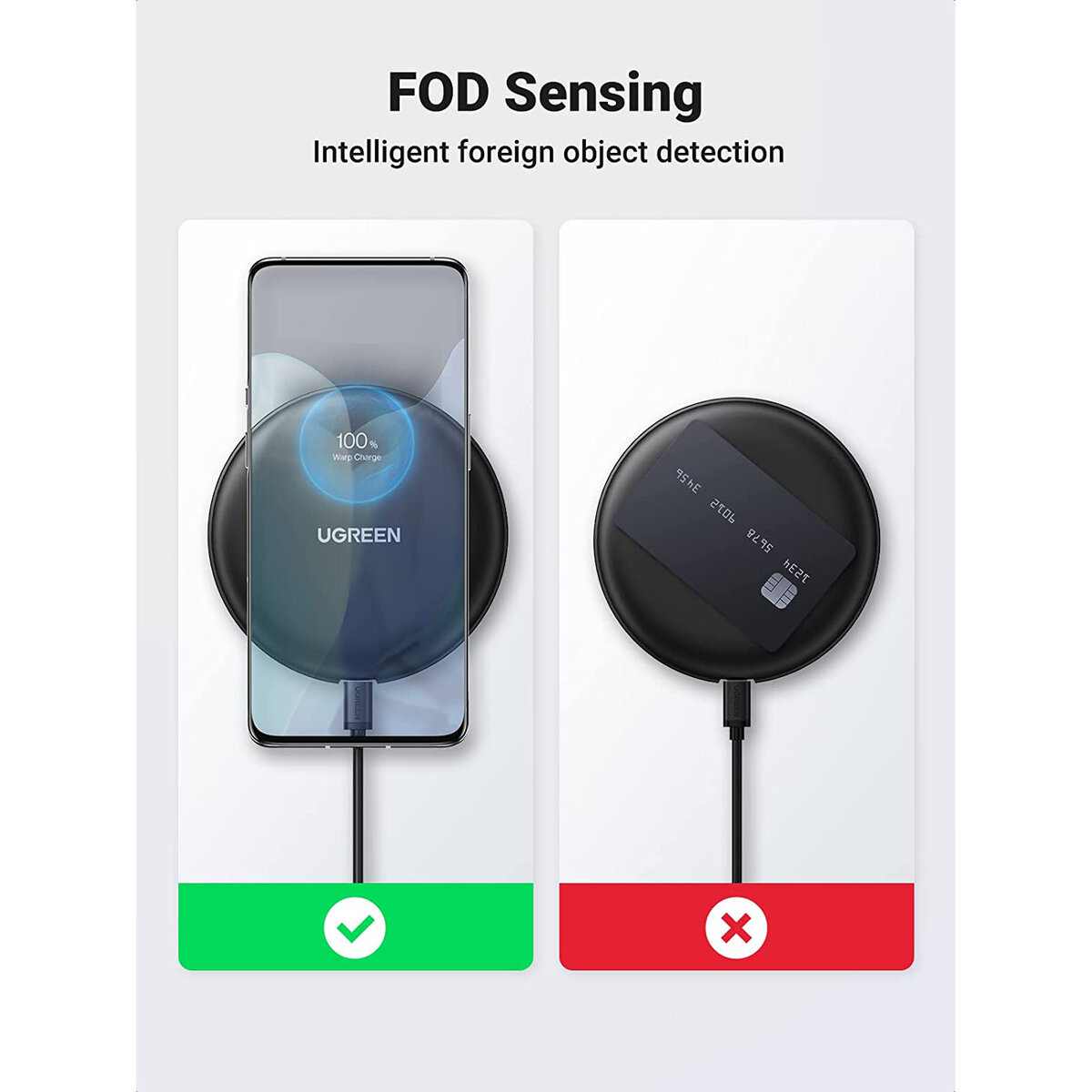 Бездротовий зарядний пристрій UGREEN CD186 Wireless Charging Pad ( Black )(UGR-15112)