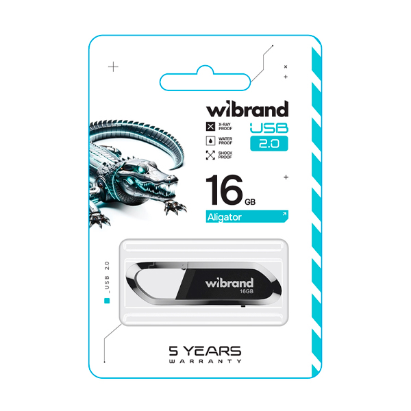 Флешка Wibrand 16GB Aligator USB 2.0 Black (WI2.0/AL16U7B)