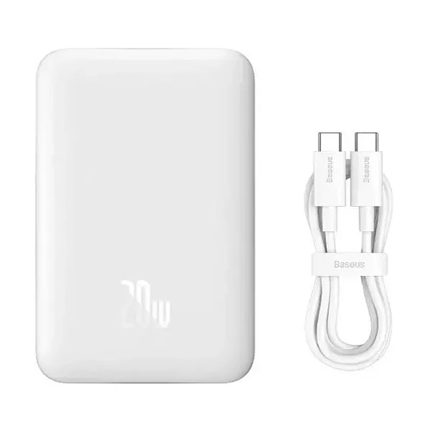 Внешний аккумулятор Baseus Magnetic Mini Wireless 20W 20000 mAh White (PPCX150002)