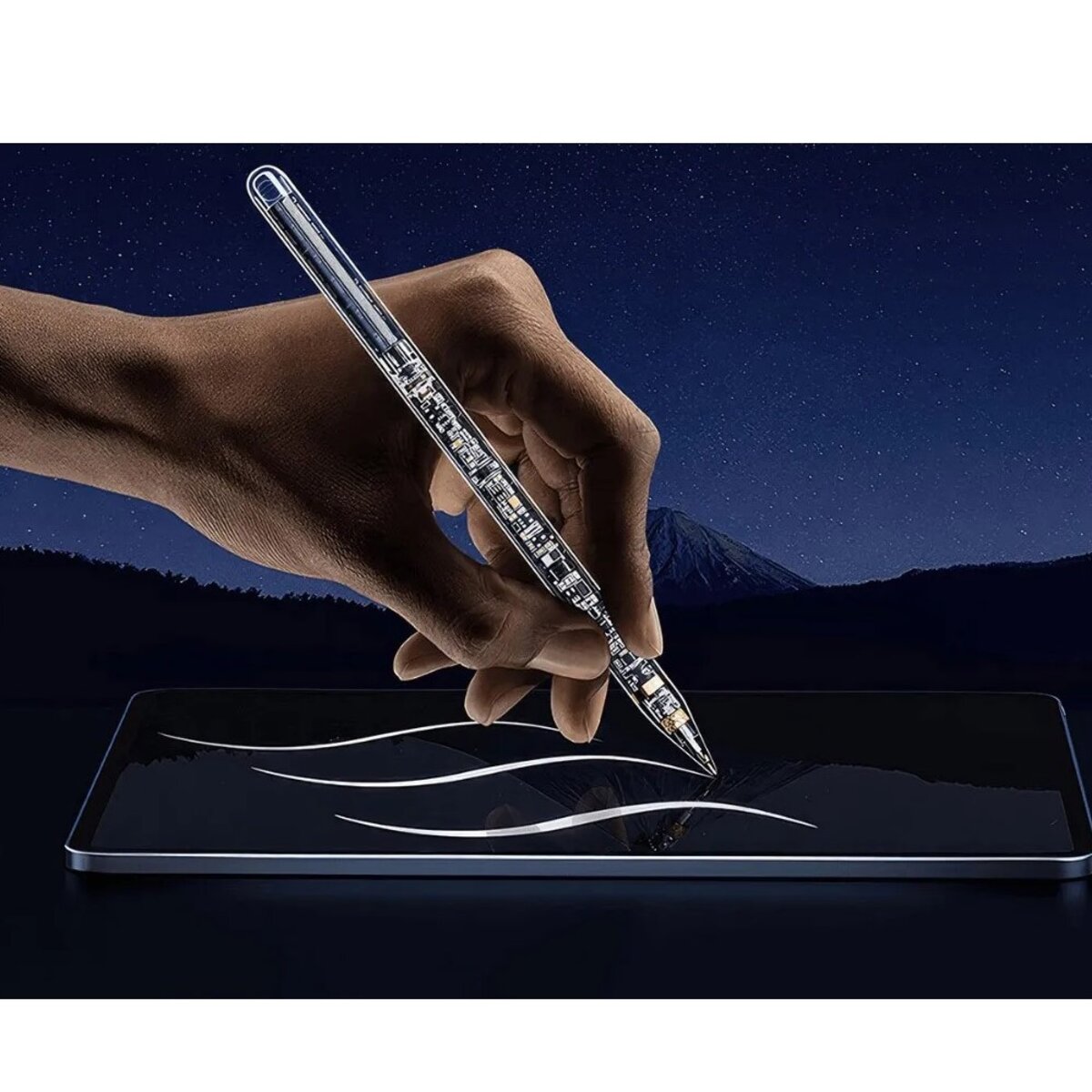 Стилус HOCO GM110 Transparent Explore Series active pad dedicated capacitive pen transparent black