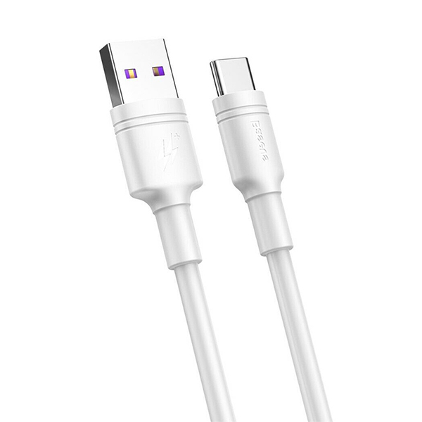 Кабель Baseus Double Ring Quick Charge Cable USB Type-C 5A 1m White