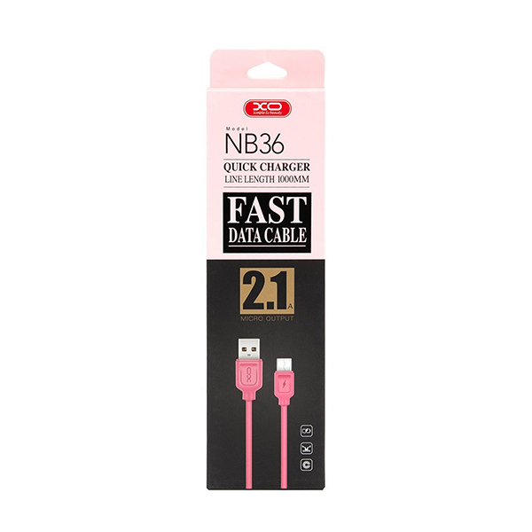 Кабель XO NB36 Micro USB 1m 2.1A Pink