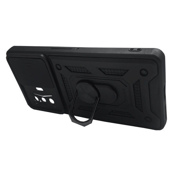 Чехол Armor Camshield Case для Xiaomi Poco F4 GT with Ring Black with Camera Lens