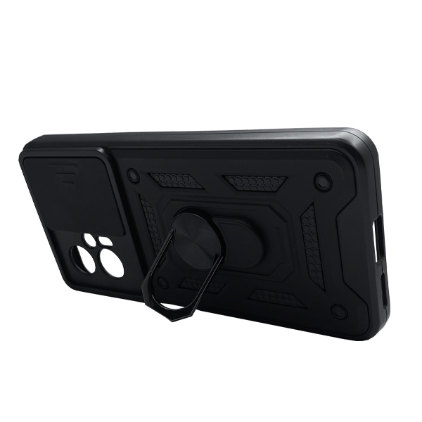 Чохол Armor Camshield Case для Xiaomi Poco X4 GT with Ring Black with Camera Lens